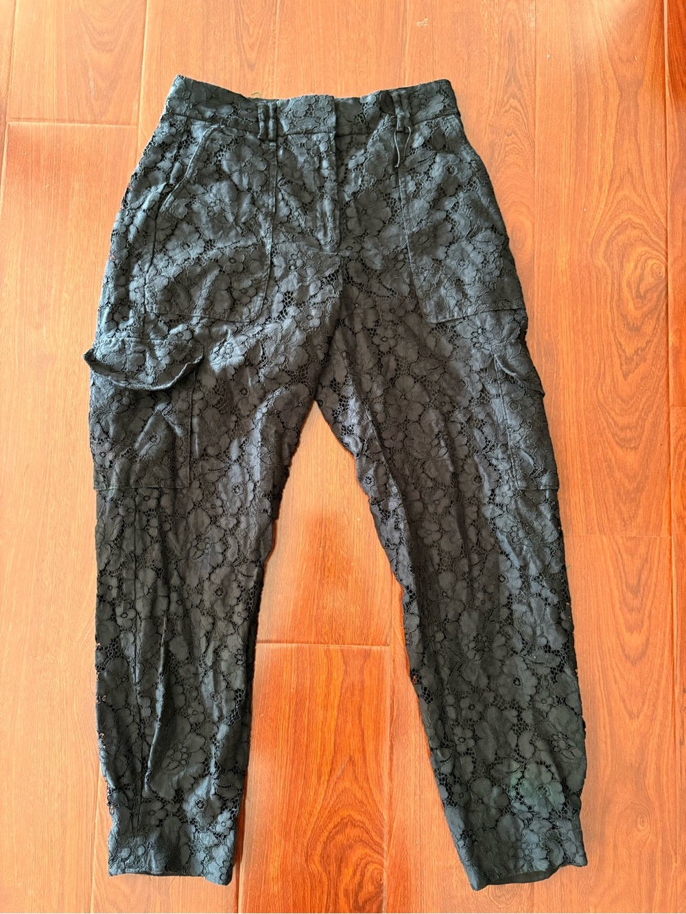 Brand new Express black pants with dark lace, size 4R #express #lace